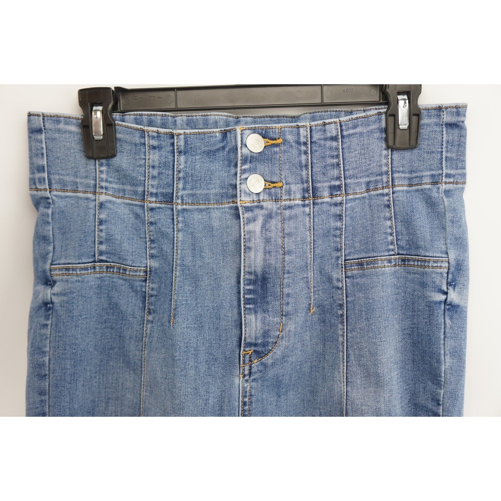 We The Free Skinny Jeans 31 Blue High Rise Corset Waist Seamed Denim Excellent - Picture 2 of 5